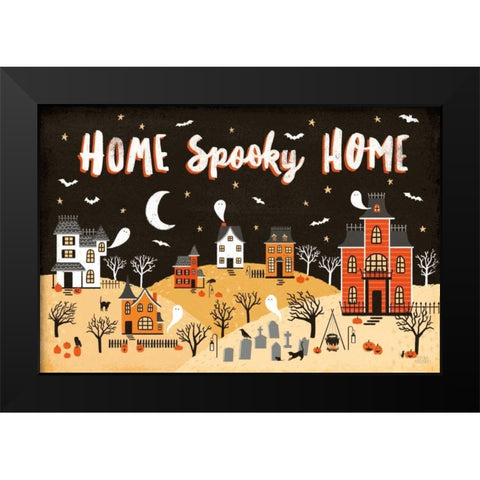 Spooky Village II Black Modern Wood Framed Art Print by Marshall, Laura
