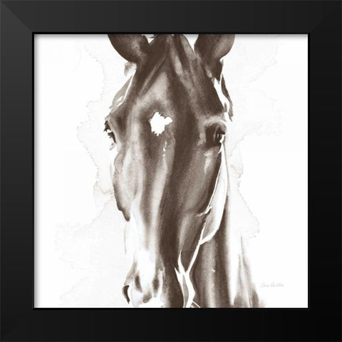 Le Cheval Noir Brown Crop Black Modern Wood Framed Art Print by Valle, Aimee Del