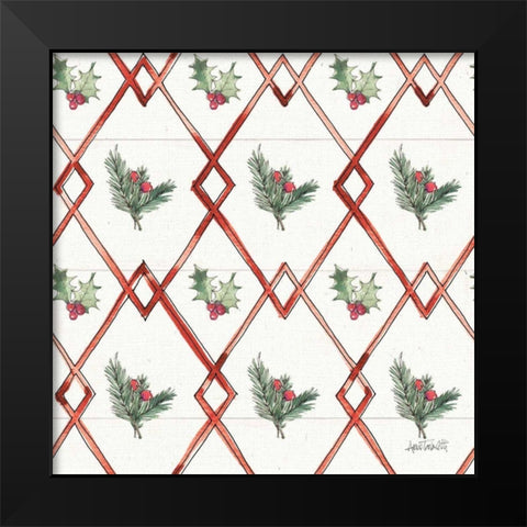 Modern Farmhouse Pattern IVA Christmas Black Modern Wood Framed Art Print by Tavoletti, Anne