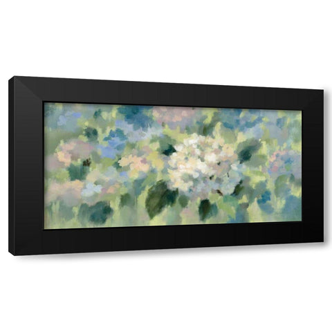 Hydrangea Mosaic Black Modern Wood Framed Art Print with Double Matting by Vassileva, Silvia