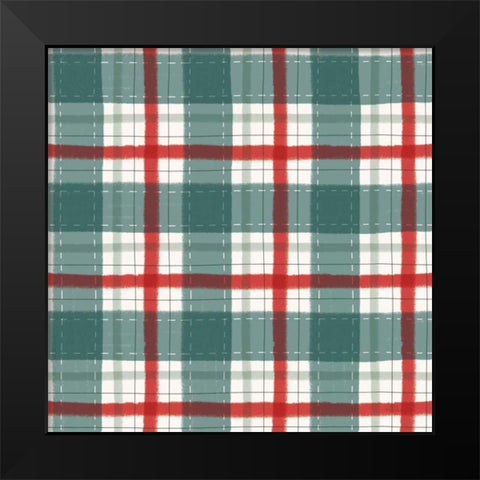 Christmas Village Pattern IV Black Modern Wood Framed Art Print by Marshall, Laura
