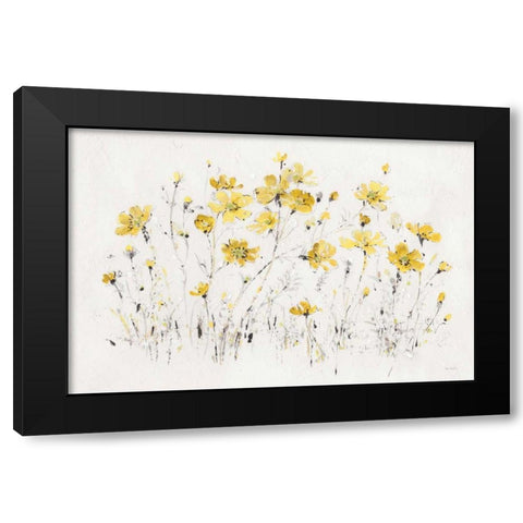 Wildflowers I Bright Yellow Black Modern Wood Framed Art Print with Double Matting by Audit, Lisa