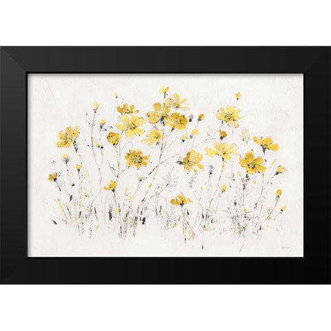 Wildflowers I Bright Yellow Black Modern Wood Framed Art Print by Audit, Lisa