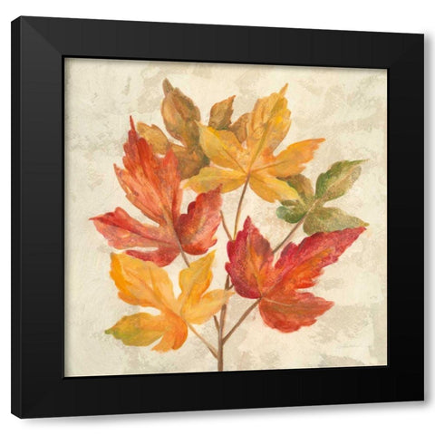 November Leaves IV Black Modern Wood Framed Art Print with Double Matting by Vassileva, Silvia
