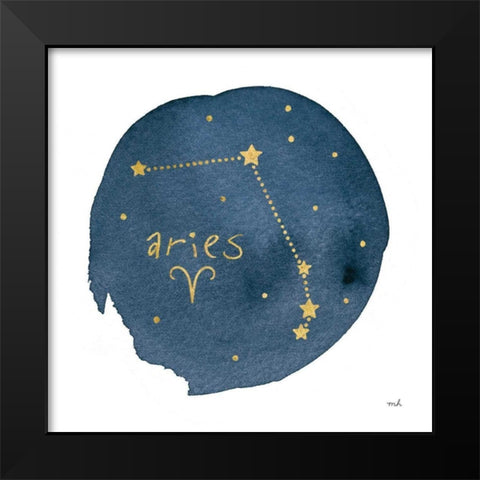Horoscope Aries Black Modern Wood Framed Art Print by Hershey, Moira