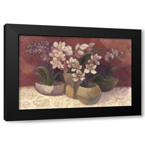 Orchid Dream Black Modern Wood Framed Art Print with Double Matting by Hristova, Albena