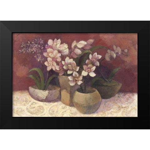 Orchid Dream Black Modern Wood Framed Art Print by Hristova, Albena