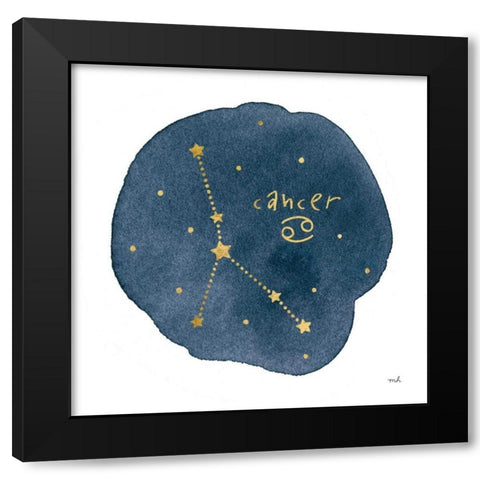 Horoscope Cancer Black Modern Wood Framed Art Print by Hershey, Moira
