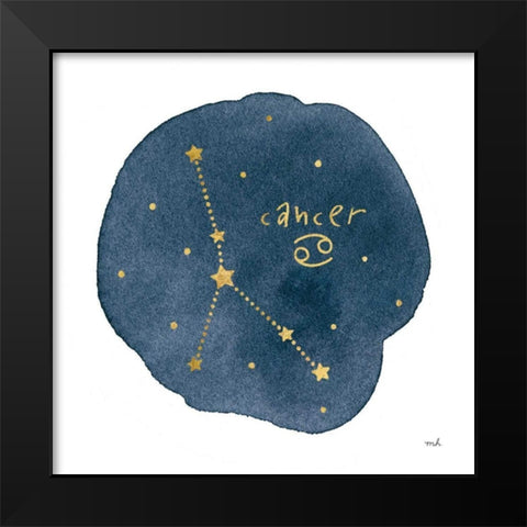 Horoscope Cancer Black Modern Wood Framed Art Print by Hershey, Moira