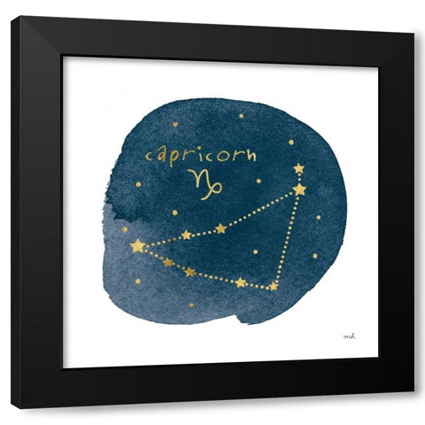 Horoscope Capricorn Black Modern Wood Framed Art Print by Hershey, Moira