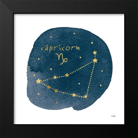 Horoscope Capricorn Black Modern Wood Framed Art Print by Hershey, Moira