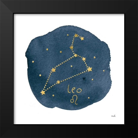 Horoscope Leo Black Modern Wood Framed Art Print by Hershey, Moira