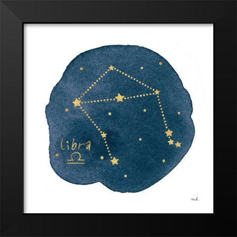 Horoscope Libra Black Modern Wood Framed Art Print by Hershey, Moira