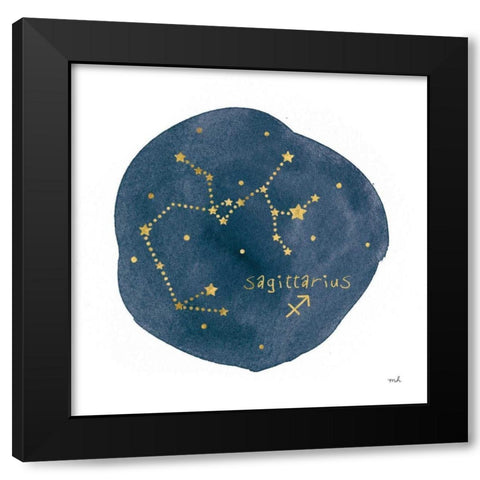 Horoscope Sagittarius Black Modern Wood Framed Art Print by Hershey, Moira