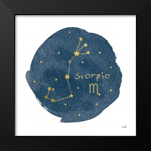 Horoscope Scorpio Black Modern Wood Framed Art Print by Hershey, Moira