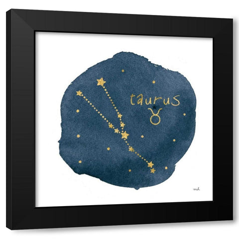 Horoscope Taurus Black Modern Wood Framed Art Print by Hershey, Moira