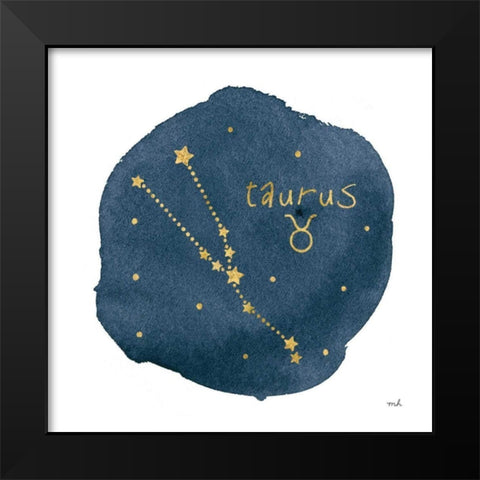 Horoscope Taurus Black Modern Wood Framed Art Print by Hershey, Moira