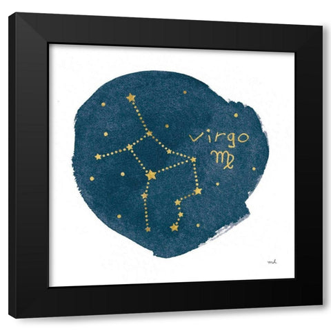 Horoscope Virgo Black Modern Wood Framed Art Print by Hershey, Moira