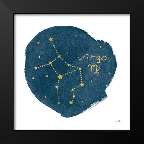Horoscope Virgo Black Modern Wood Framed Art Print by Hershey, Moira