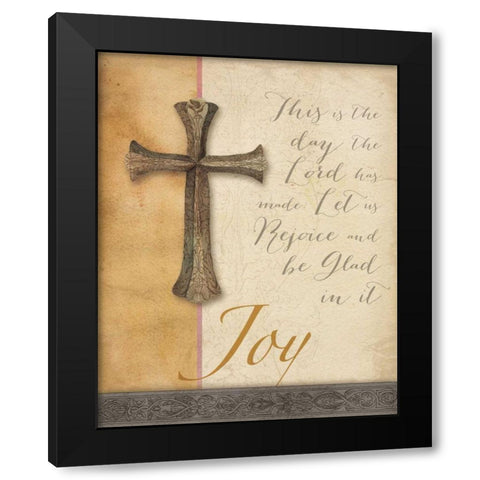 Words for Worship Joy Black Modern Wood Framed Art Print with Double Matting by DeNeige, Elyse