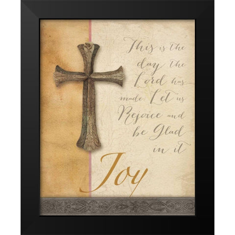 Words for Worship Joy Black Modern Wood Framed Art Print by DeNeige, Elyse