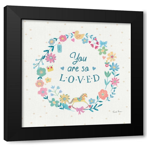 Happy Baby VIII Black Modern Wood Framed Art Print with Double Matting by Zaman, Farida