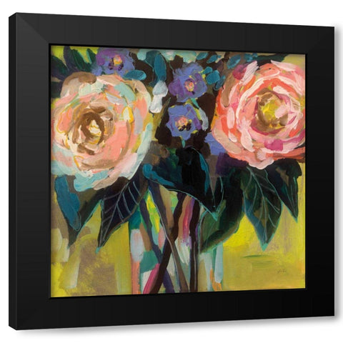 Happy Couple Black Modern Wood Framed Art Print by Vertentes, Jeanette