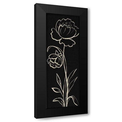 Black Floral II Crop Black Modern Wood Framed Art Print with Double Matting by Vassileva, Silvia