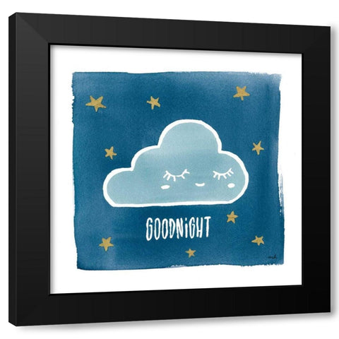 Night Sky Goodnight Black Modern Wood Framed Art Print by Hershey, Moira