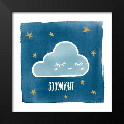 Night Sky Goodnight Black Modern Wood Framed Art Print by Hershey, Moira
