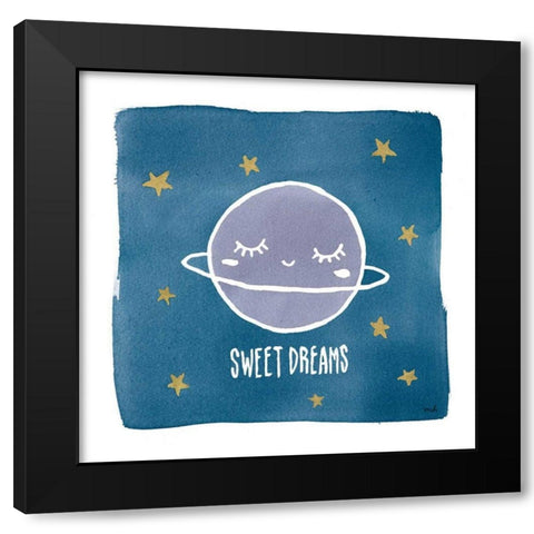 Night Sky Sweet Dreams Black Modern Wood Framed Art Print by Hershey, Moira