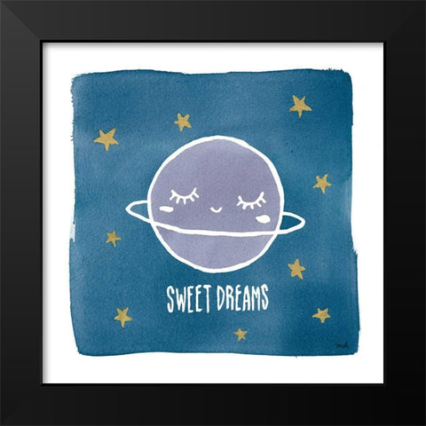 Night Sky Sweet Dreams Black Modern Wood Framed Art Print by Hershey, Moira