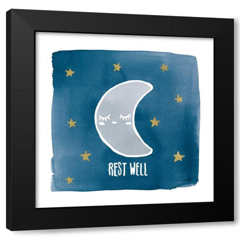 Night Sky Rest Well Black Modern Wood Framed Art Print by Hershey, Moira