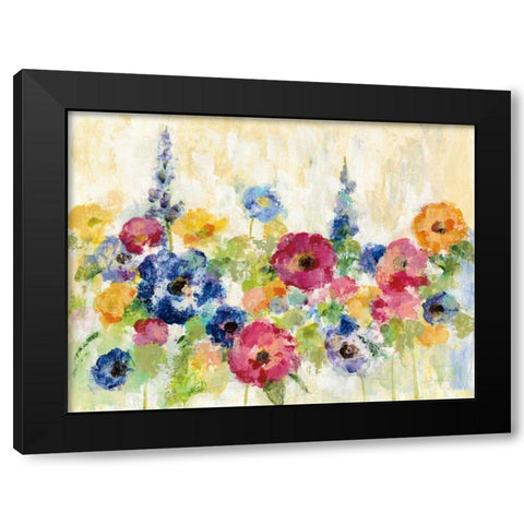 Sunshine Field Flowers Black Modern Wood Framed Art Print with Double Matting by Vassileva, Silvia