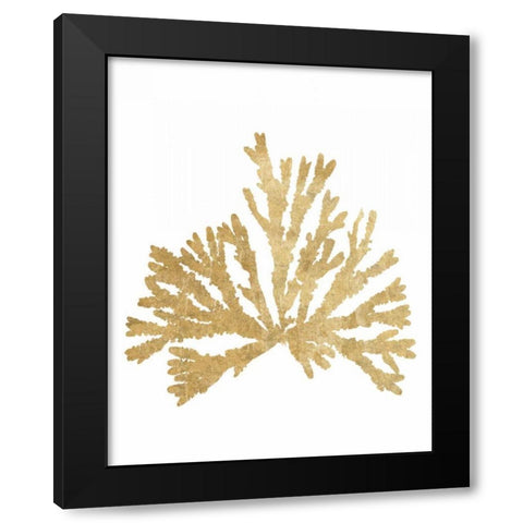 Pacific Sea Mosses IV Gold Black Modern Wood Framed Art Print by Wild Apple Portfolio