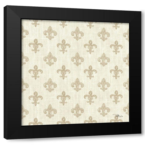 Paris Farmhouse Pattern IIIB Black Modern Wood Framed Art Print with Double Matting by Pela Studio