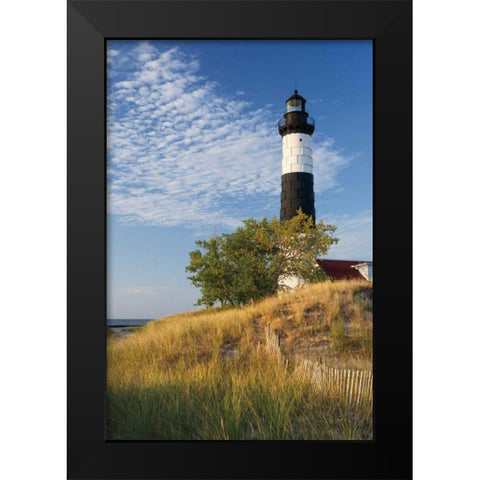 Big Sable Point Lighthouse II Black Modern Wood Framed Art Print by Majchrowicz, Alan