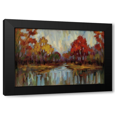 Fall Aquarelle Black Modern Wood Framed Art Print with Double Matting by Vassileva, Silvia