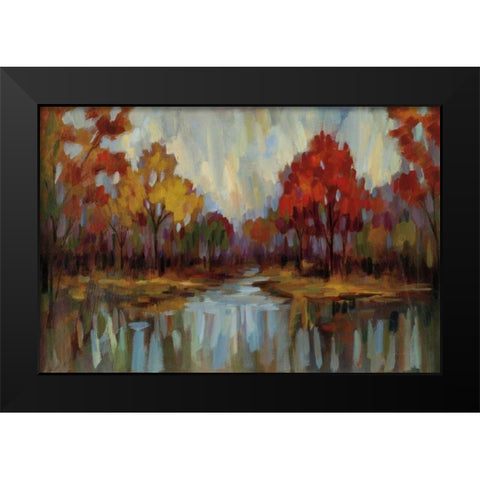 Fall Aquarelle Black Modern Wood Framed Art Print by Vassileva, Silvia