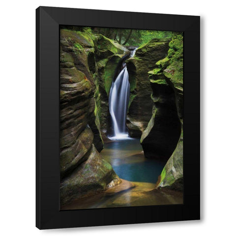 Corkscrew Falls Ohio Black Modern Wood Framed Art Print by Majchrowicz, Alan