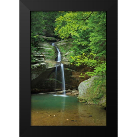 Lower Falls Old Mans Cave Black Modern Wood Framed Art Print by Majchrowicz, Alan