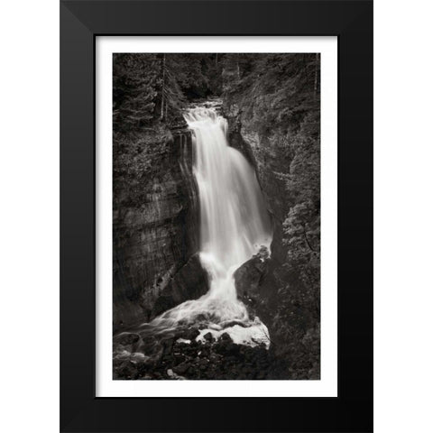 Miners Falls Michigan BW Black Modern Wood Framed Art Print by Majchrowicz, Alan