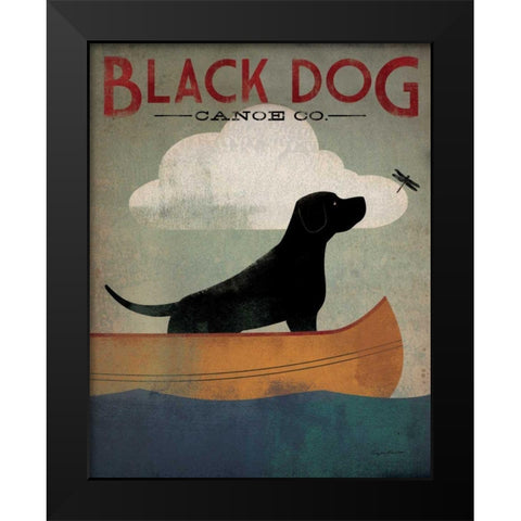 Black Dog Canoe Black Modern Wood Framed Art Print by Fowler, Ryan