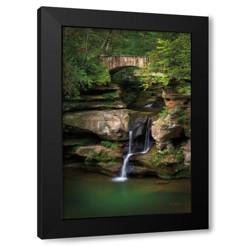Upper Falls Old Mans Cave Black Modern Wood Framed Art Print with Double Matting by Majchrowicz, Alan