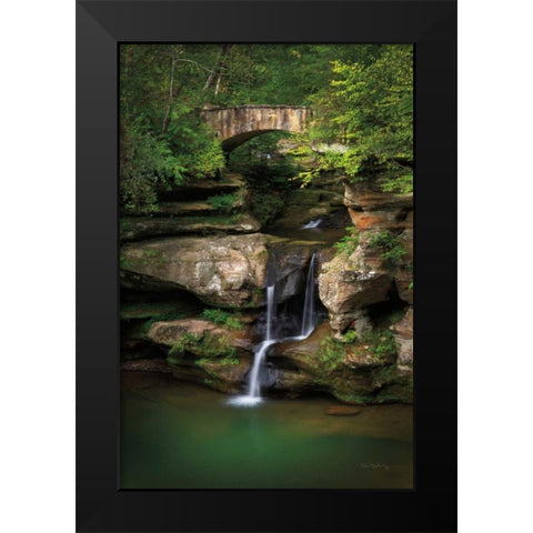 Upper Falls Old Mans Cave Black Modern Wood Framed Art Print by Majchrowicz, Alan