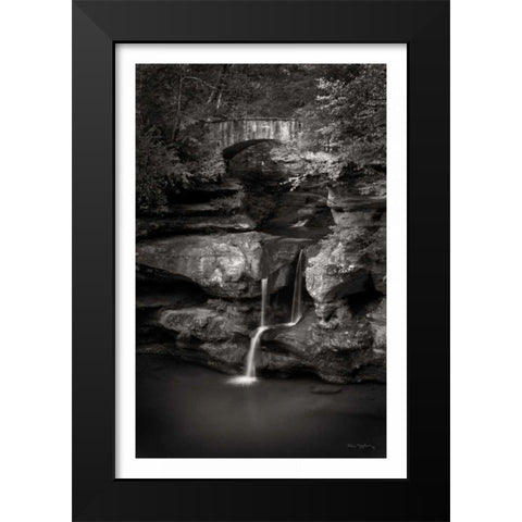 Upper Falls Old Mans Cave BW Black Modern Wood Framed Art Print by Majchrowicz, Alan