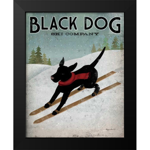 Black Dog Ski Black Modern Wood Framed Art Print by Fowler, Ryan
