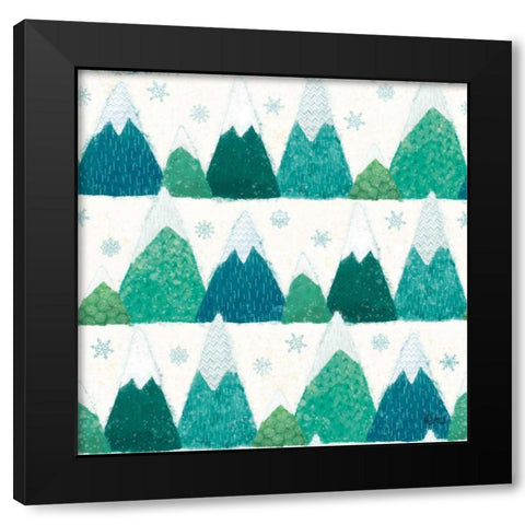 Festive Forest Pattern IIA Black Modern Wood Framed Art Print by Charron, Veronique