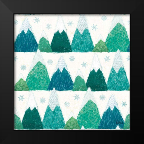 Festive Forest Pattern IIA Black Modern Wood Framed Art Print by Charron, Veronique