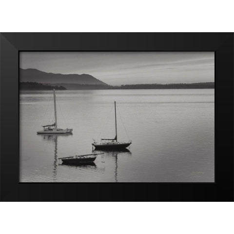 Bellingham Bay BW Black Modern Wood Framed Art Print by Majchrowicz, Alan